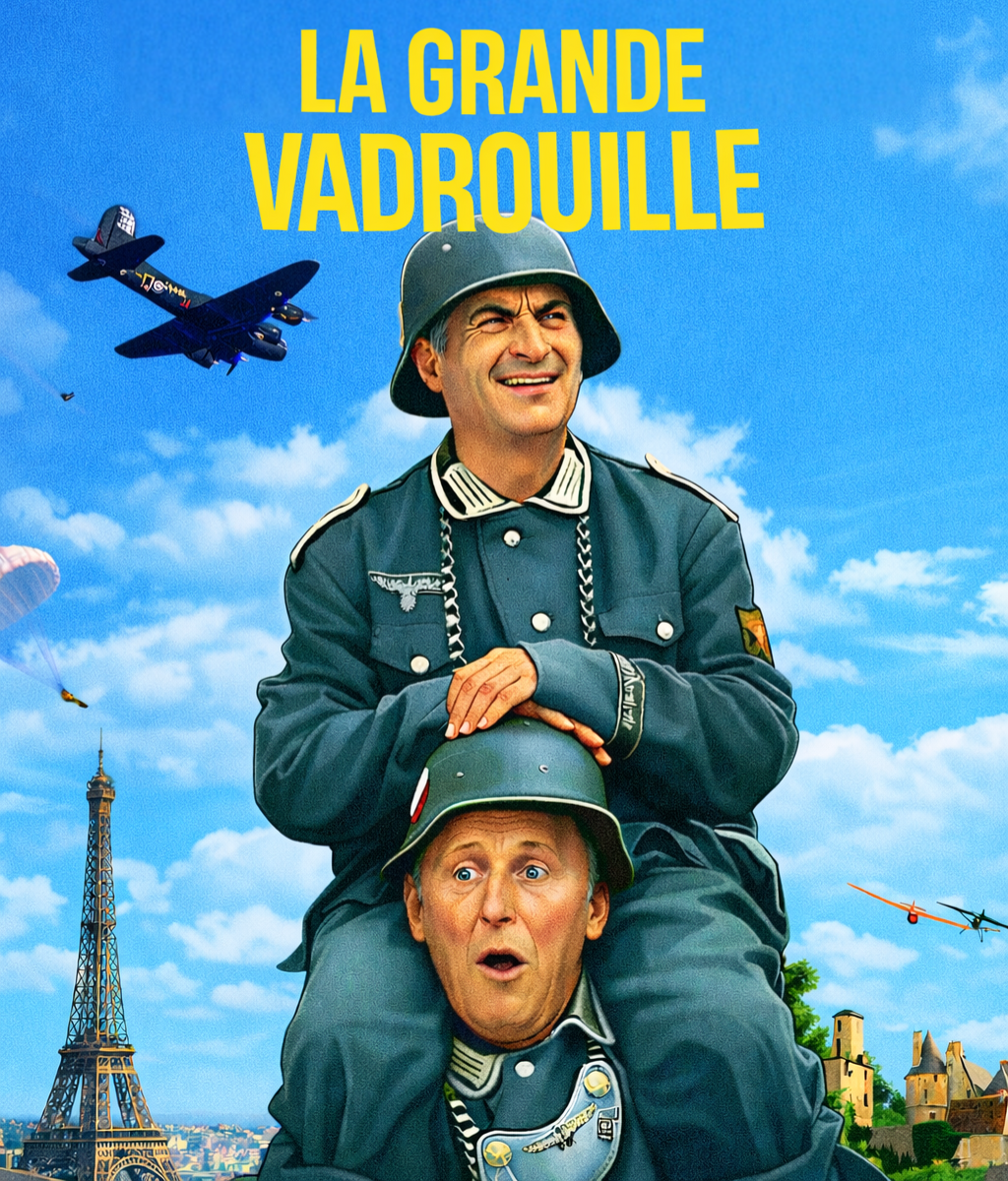 illustration cartoon La Grande Vadrouille réplique culte cinéma français