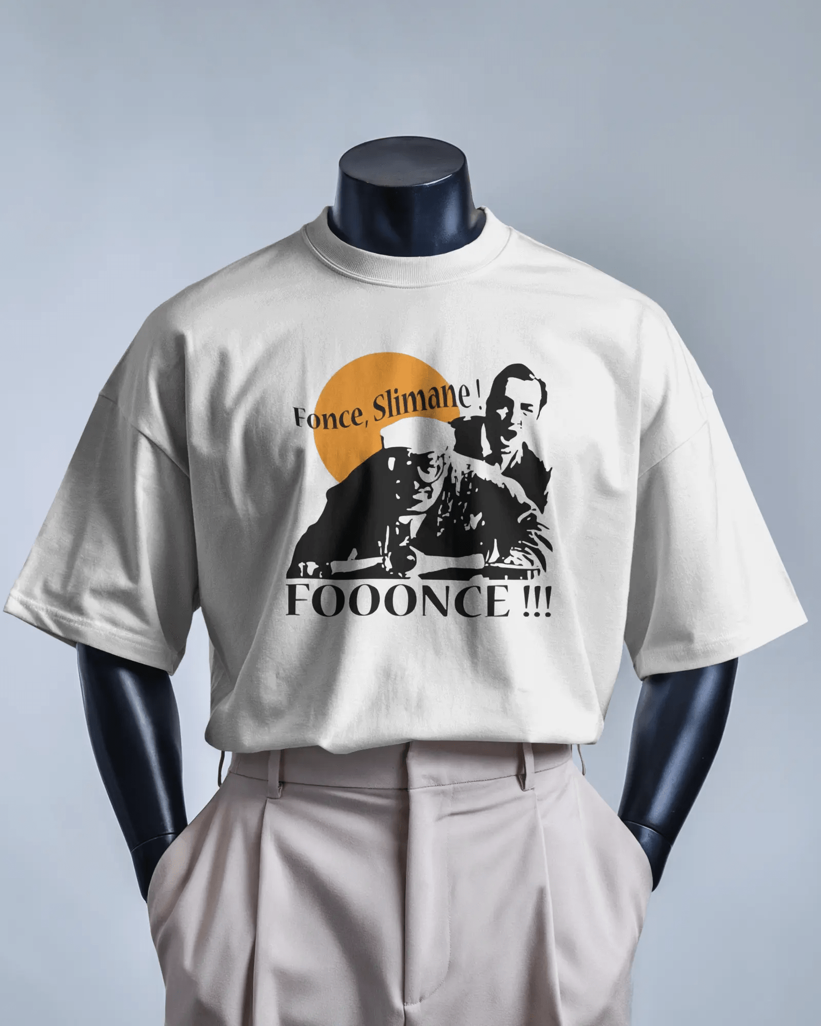 T-shirt OSS 117 – citation “Fonce Slimane” Blanc