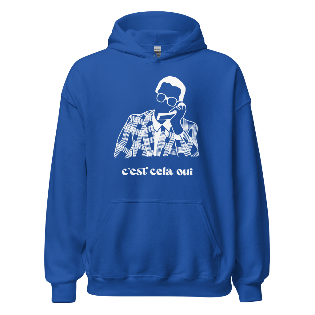Sweat à capuche noir MerciSidi "C'est cela oui... Le Père Noël est une ordure" avec impression graphique visible.