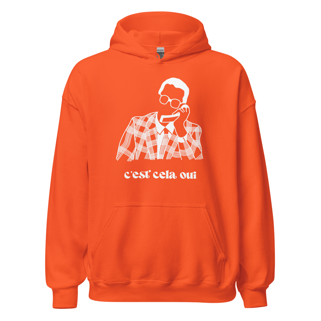 Sweat à capuche noir MerciSidi "C'est cela oui..." avec texte humoristique Le Père Noël est une ordure, vue de face.