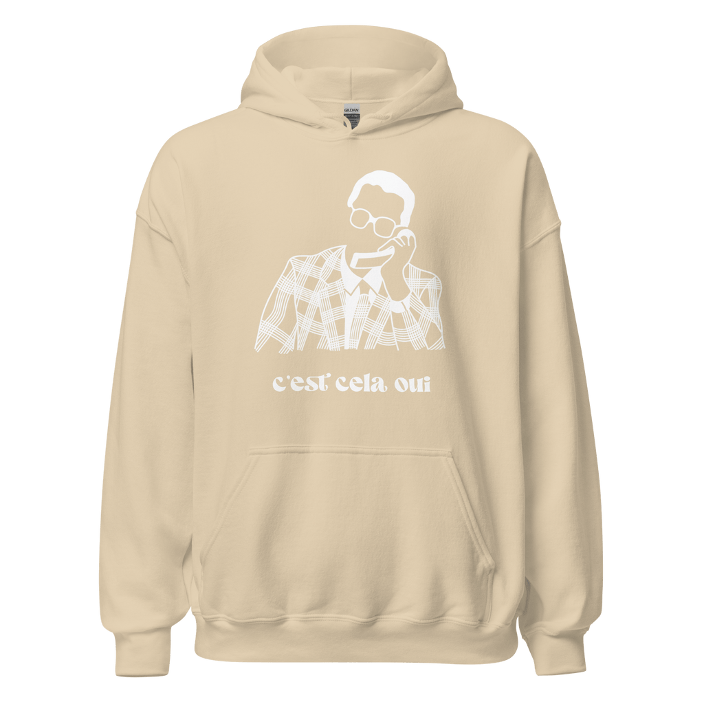 Sweat à capuche noir MerciSidi "Le père Noël est une ordure" avec impression humoristique, porté et visible sur l'image.