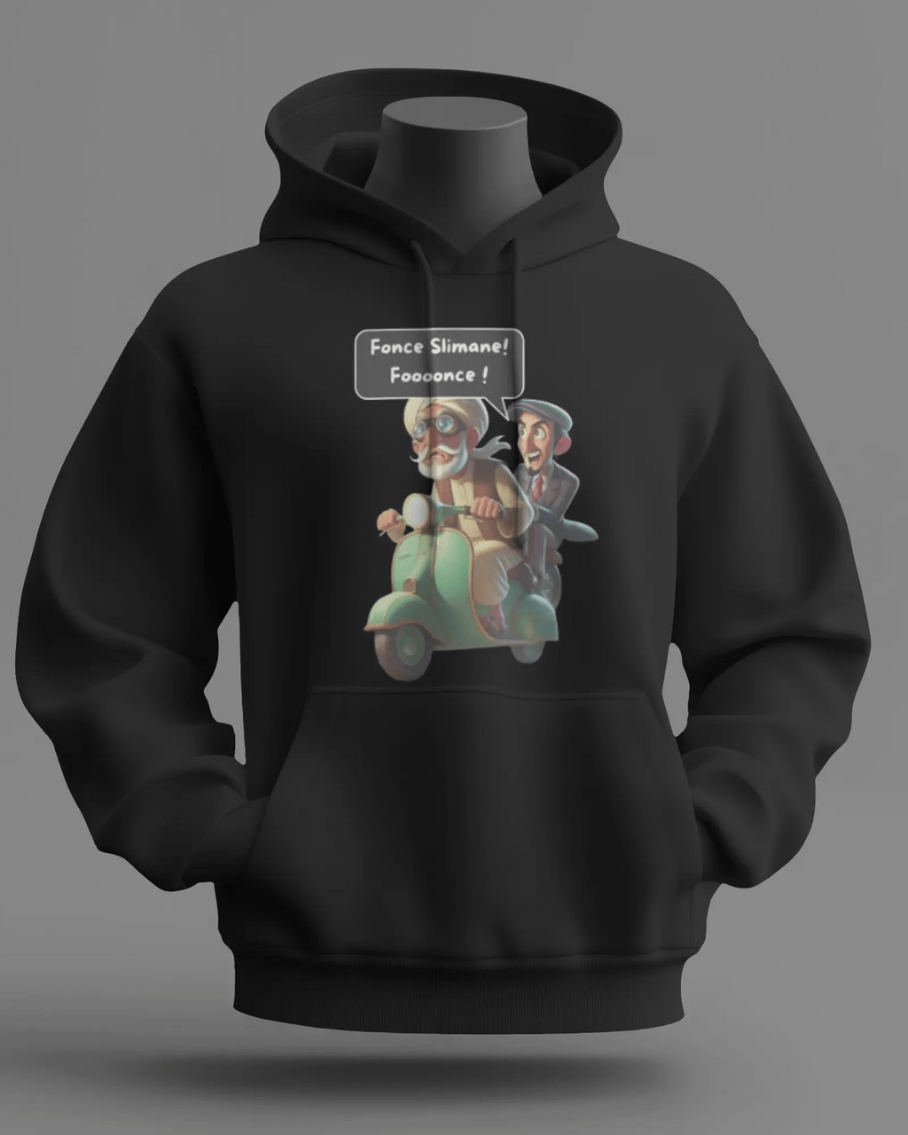 Sweat OSS 117 – citation “Fonce Slimane” Noir