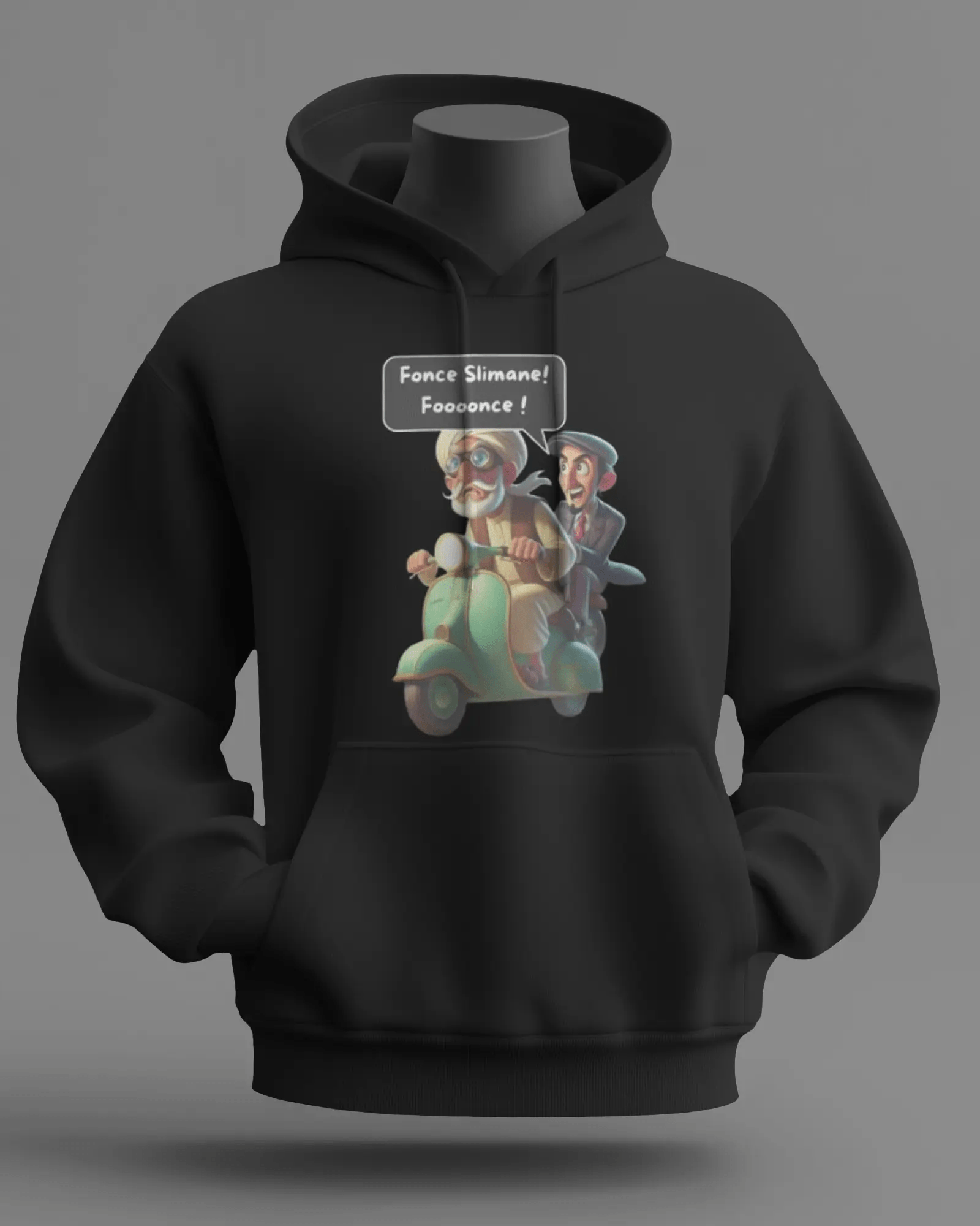 Sweat OSS 117 – citation “Fonce Slimane” Noir