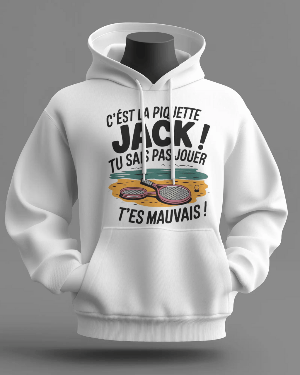Sweat OSS 117 – citation “C’est la piquette Jack !” Blanc