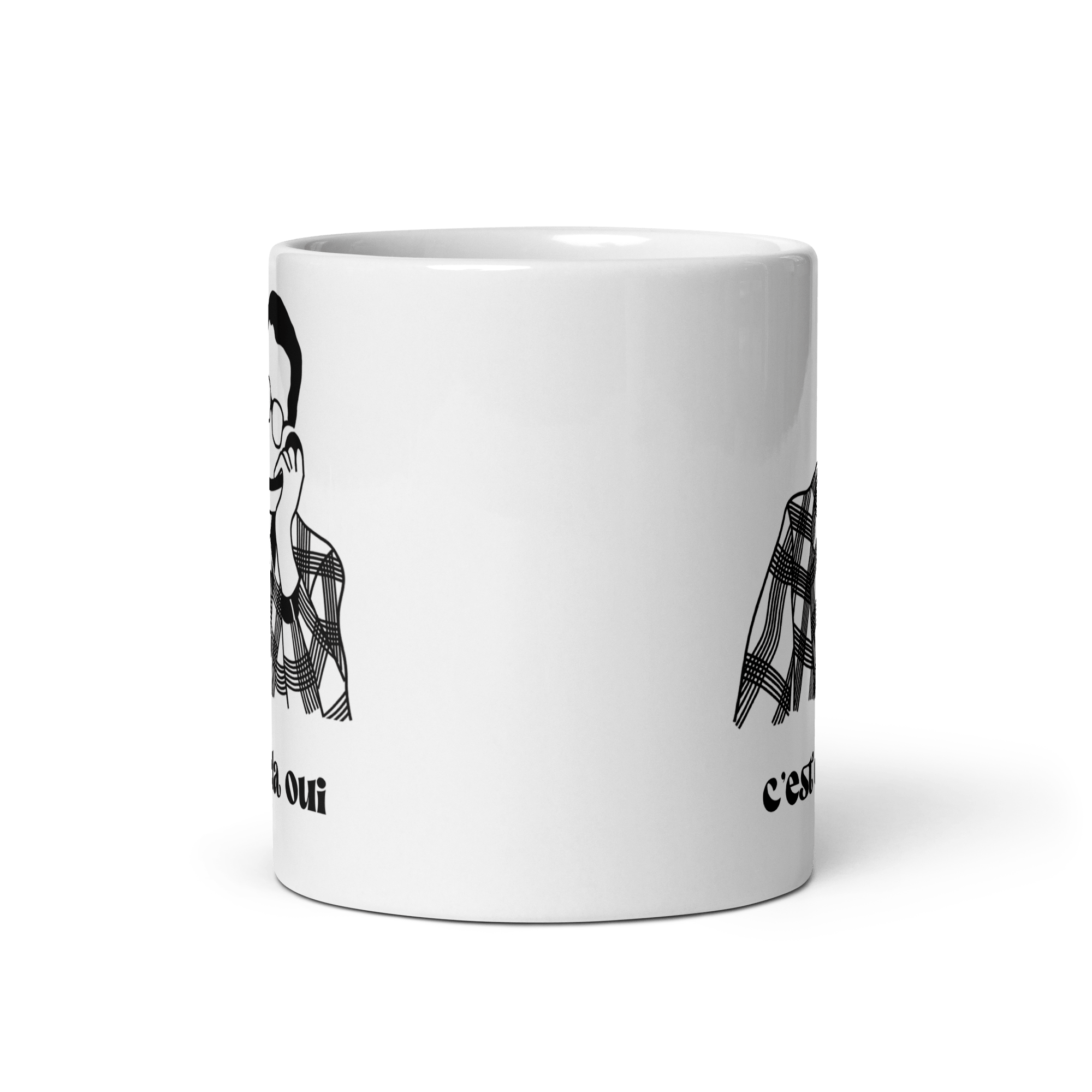 Mug by MerciSidi featuring the phrase "Le père Noël est une ordure" with a festive design.