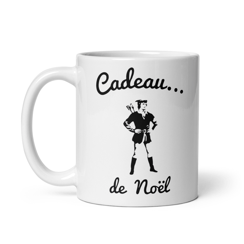 Mug MerciSidi avec design OSS 117, parfait comme cadeau de Noël, vue de face avec motif coloré et logo visible.
