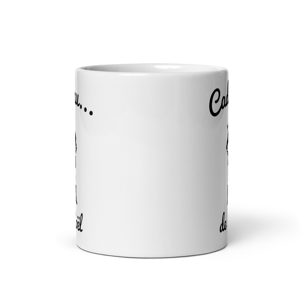 Mug MerciSidi OSS 117 pour cadeau de Noël, tasse en céramique avec design humoristique, vue de face.