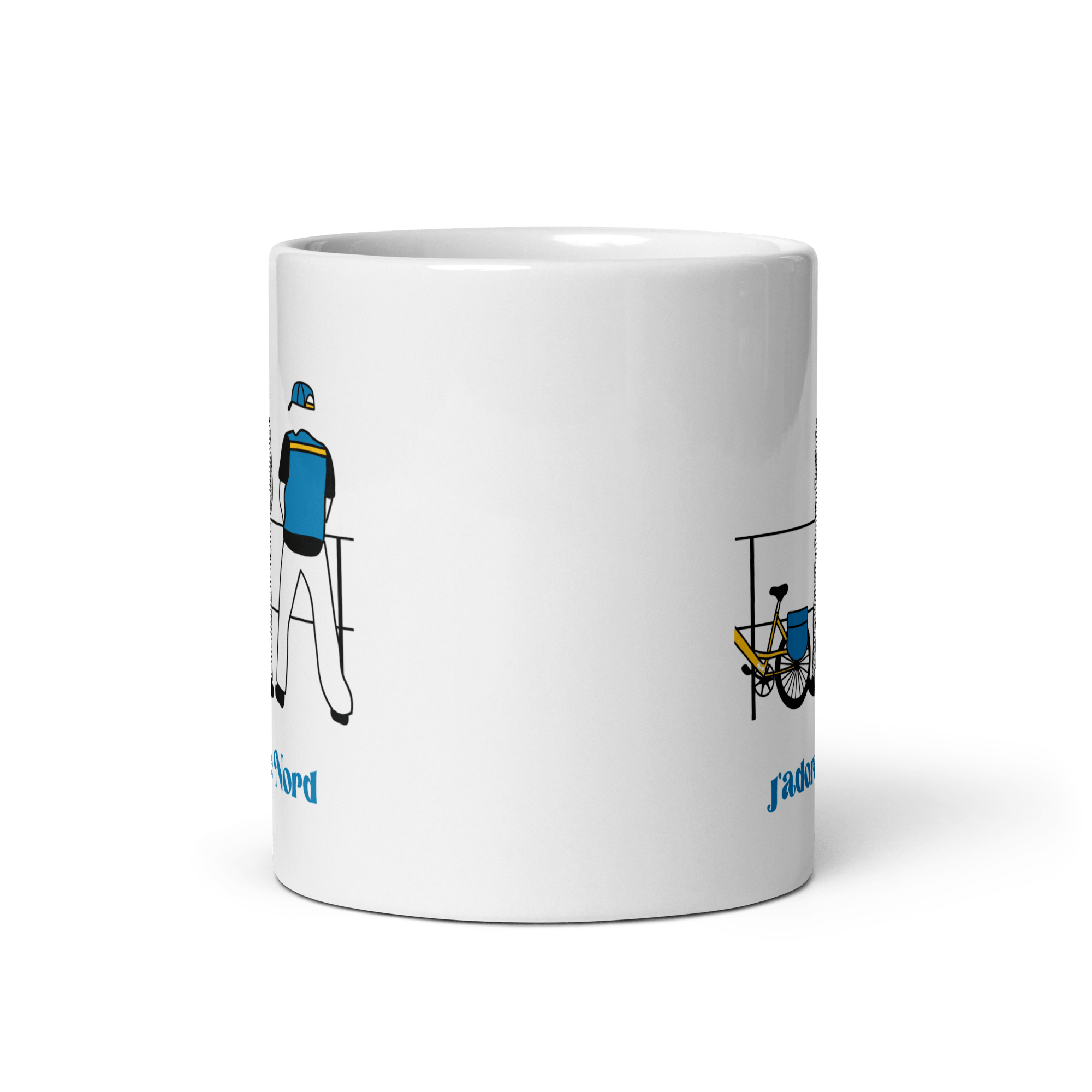 MerciSidi mug featuring "Bienvenue chez les ch'tis" design with a whimsical northern theme.