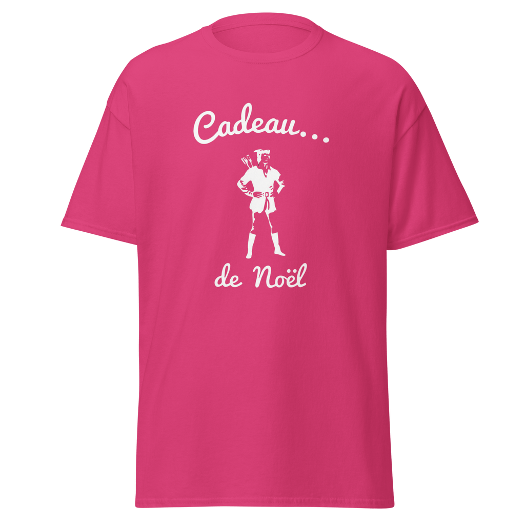 T-shirt noir MerciSidi OSS 117 avec motif de Noël, tissu confortable et design élégant pour homme.