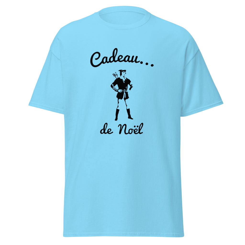 T-shirt noir MerciSidi avec motif OSS 117 pour un cadeau de Noël, tissu confortable et design original.