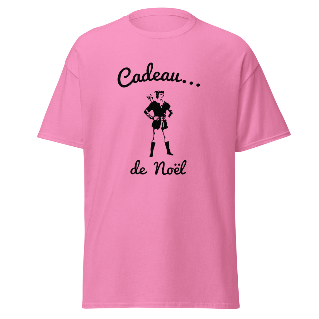 T-shirt noir MerciSidi OSS 117 avec motif de Noël, tissu confortable et style décontracté, idéal pour la saison festive.