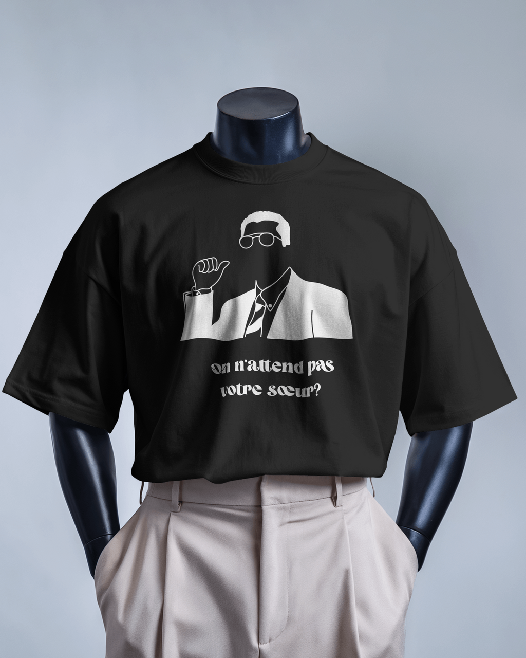 T-shirt La Cité de la Peur réplique culte "On n’attend pas votre sœur ?"
couleur noire