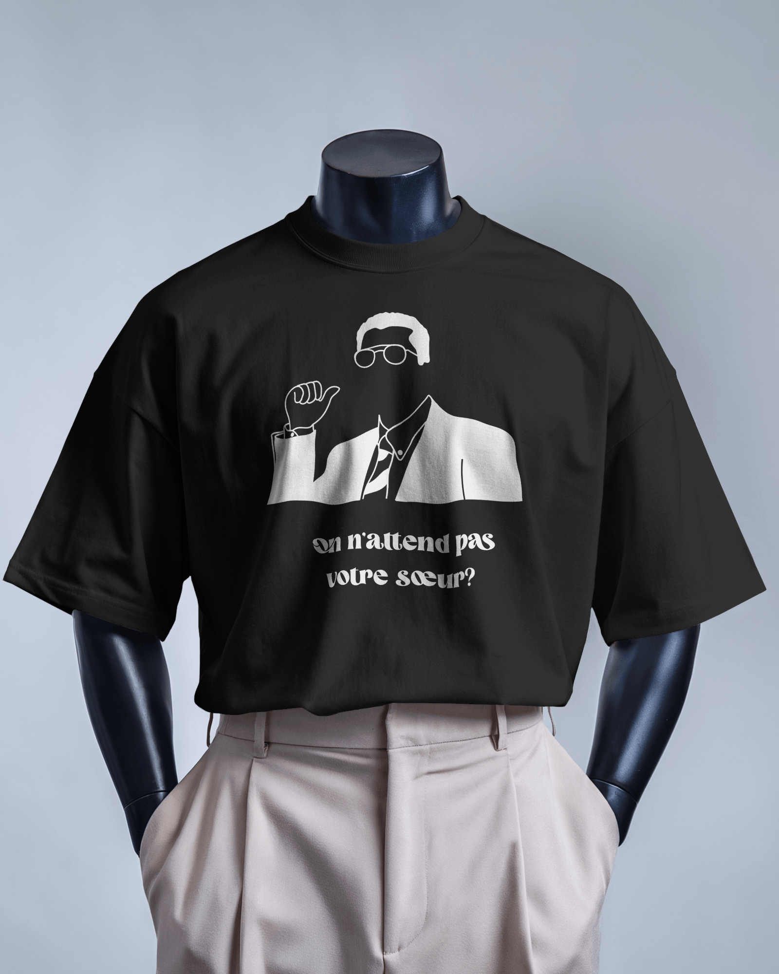 T-shirt La Cité de la Peur réplique culte "On n’attend pas votre sœur ?"
couleur noire